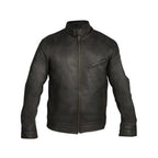 Leather Black Motorcycle Biker with tilted chest pocket Motorcycle Biker Genuine Leather Jacket