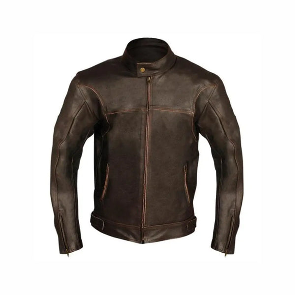 Brown Biker Motorcycle Premium Genuine Leather Jacket