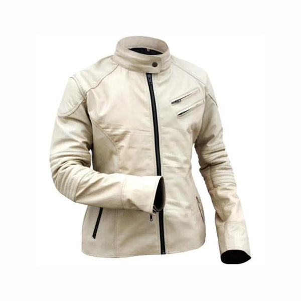 Off White Men Fashion Stylish Sexy Premium Genuine Leather Jacket