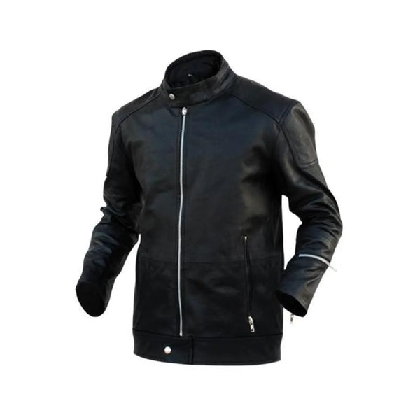 Men Black Fashion Premium Genuine Leather Jacket