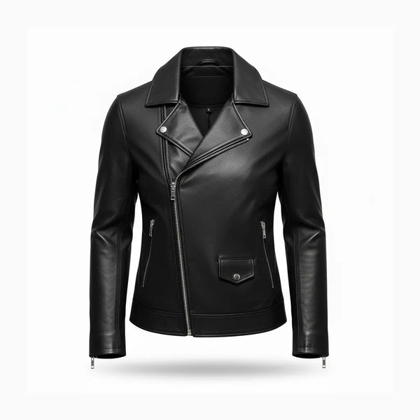 Women's Motorcycle Leather Jacket - Slim Fit & Stylish
