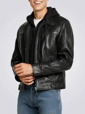 Nils Black Hooded Biker