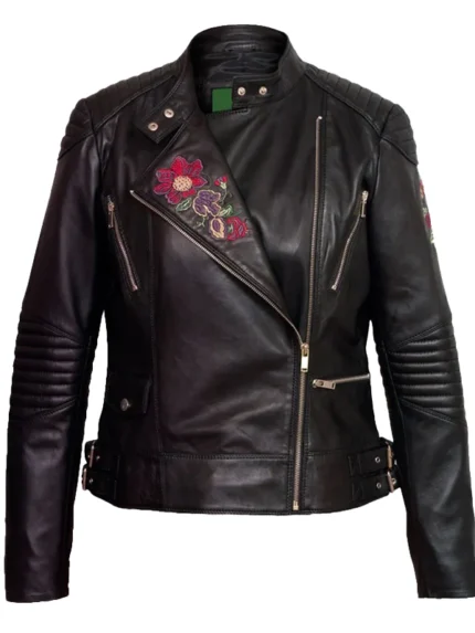 Womens black printed front