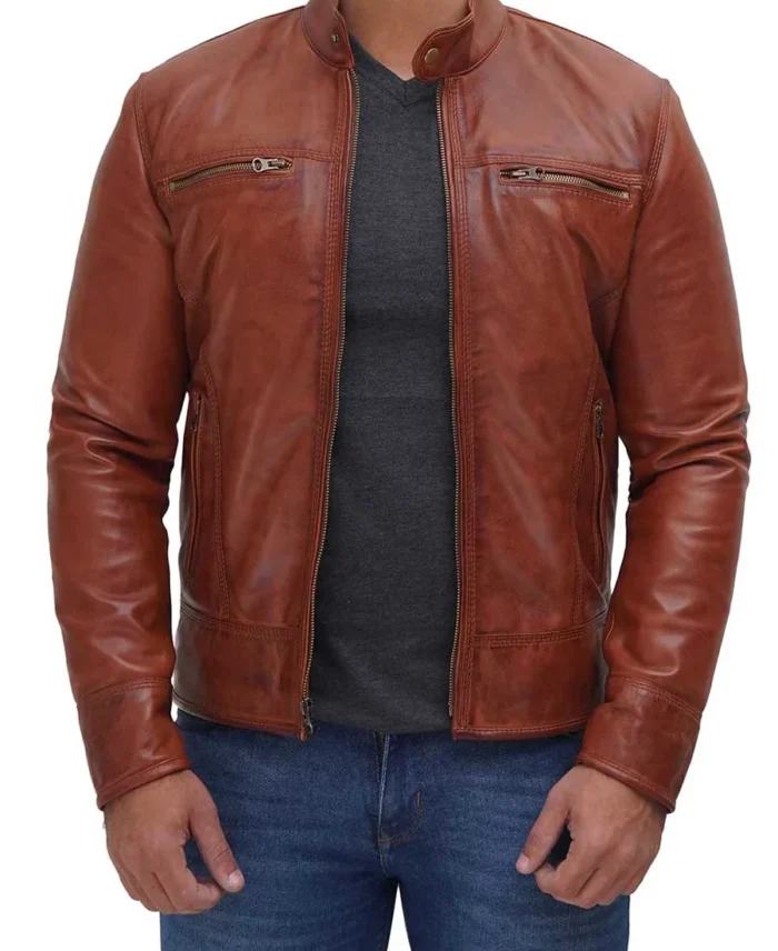 Brown biker front