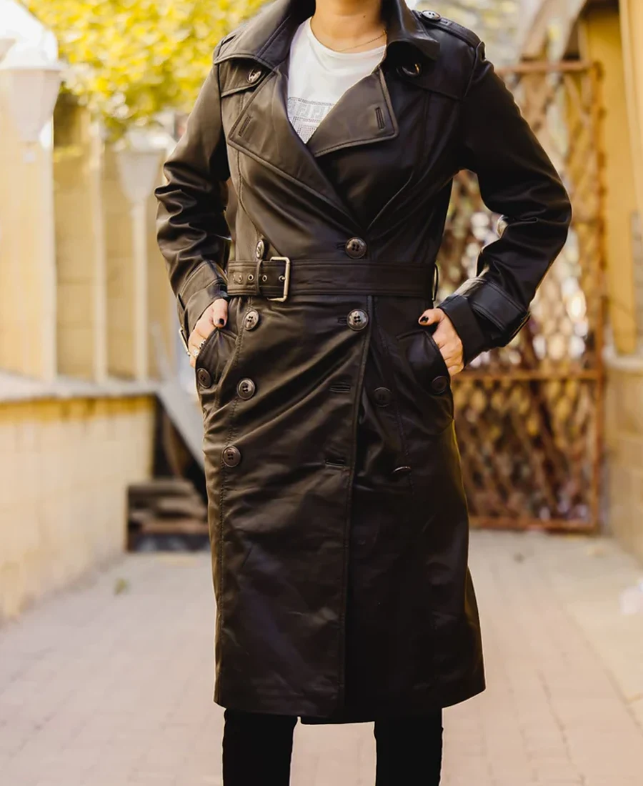 Coat black front