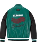Green varsity back