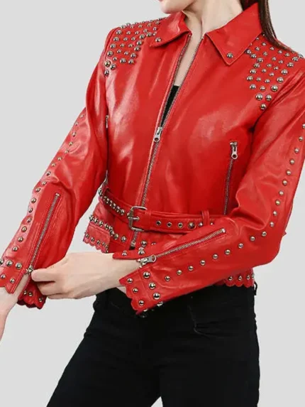Red studded front