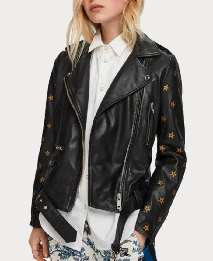 Batwoman Nicole Kang biker Leather Jacket front