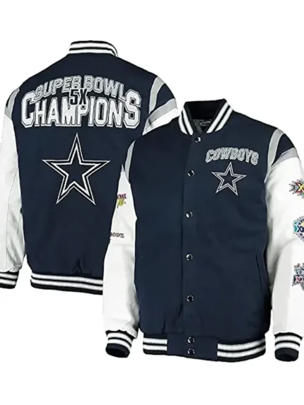 Beck Dallas Cowboys Varsity Full-Snap Jacket front&back