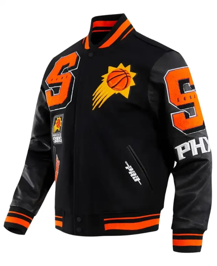 Carroll Phoenix Suns Black Varsity Jacket Side