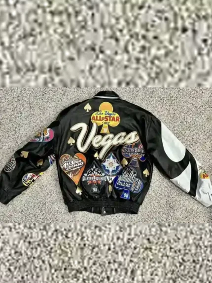 Jeff Hamilton NBA All Star Las Vegas Leather Jacket BACK