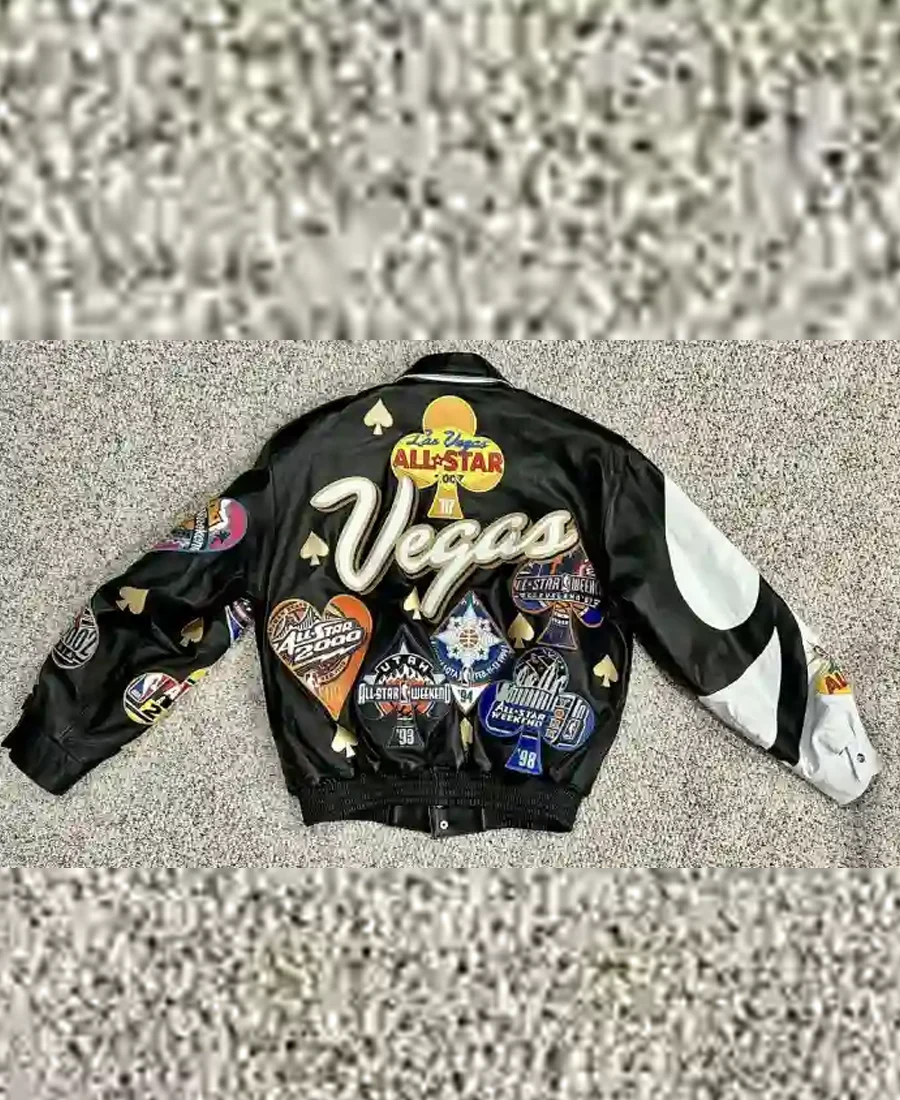 Jeff Hamilton NBA All Star Las Vegas Leather Jacket BACK