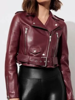 Jessica Davis 13 Reason Why Biker Jacket front