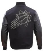 Men's Pro Standard Black Phoenix Suns Gold Stitch Varsity Jacket back 1