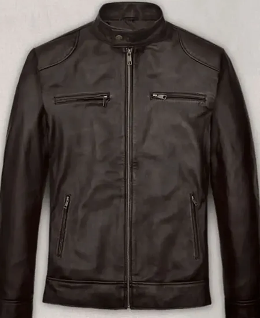 Michael Jordan Brown Leather Jacket front