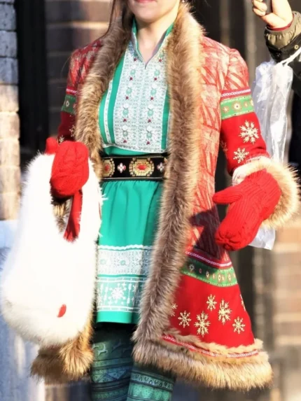 Noelle Kringle Red Christmas Costume Coat front