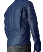 Superman Man Of Steel Blue PU Leather Jacket back