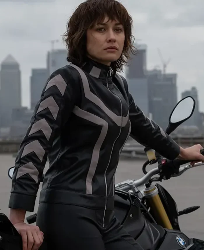 The Courier Olga Kurylenko Leather Jacket front