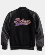 Theo Hahn Los Angeles Lakers Black Varsity Jacket back