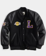 Theo Hahn Los Angeles Lakers Black Varsity Jacket front