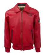 Top Gun USA Lady Lucky Red Bomber Zip Up Jacket front