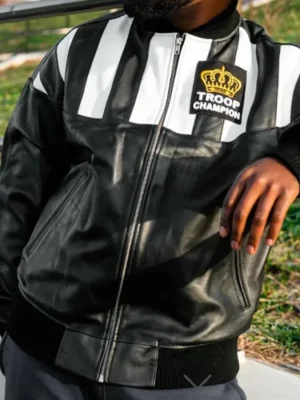 Troop Champion Bomber Leather Jacket front