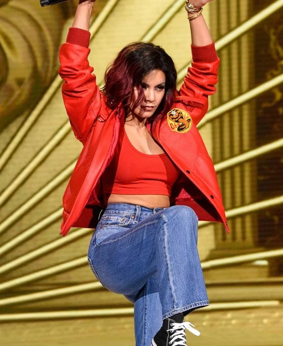 Vanessa Hudgens MTV Awards Cobra Kai Red Jacket