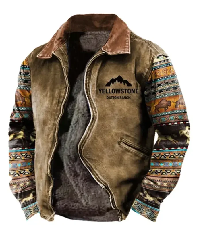 Yellowstone Vintage Western Printed Warm Jacket