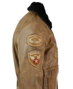 Aviator Mens Fur Bomber Jacket side 1
