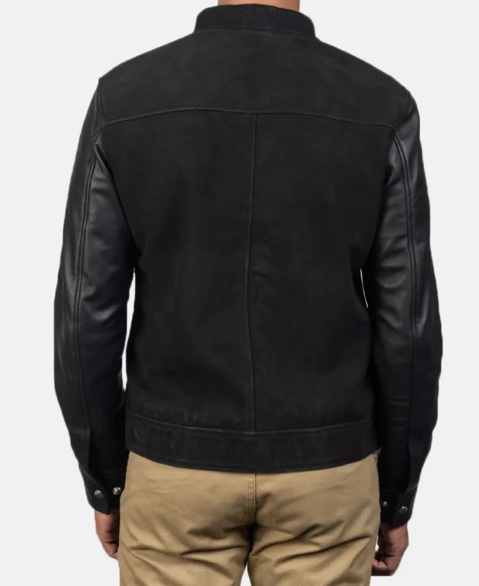 Blain Black Hybrid Bomber Jacket back