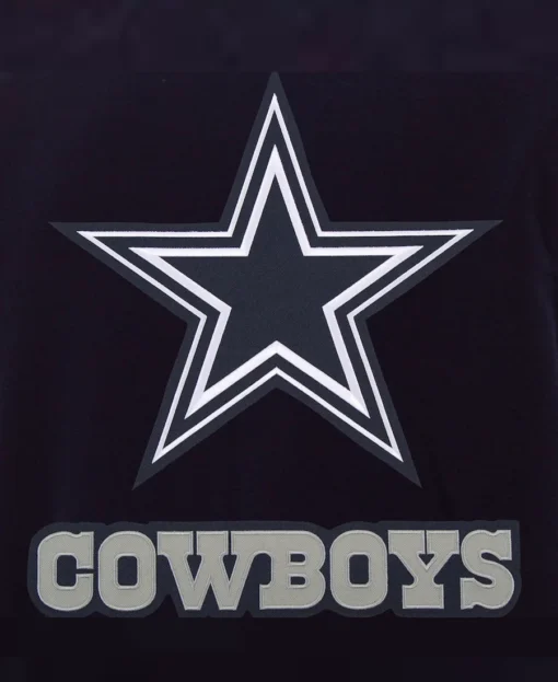 Dallas Cowboys JH Design Reversible Fleece Faux Leather Jacket logo