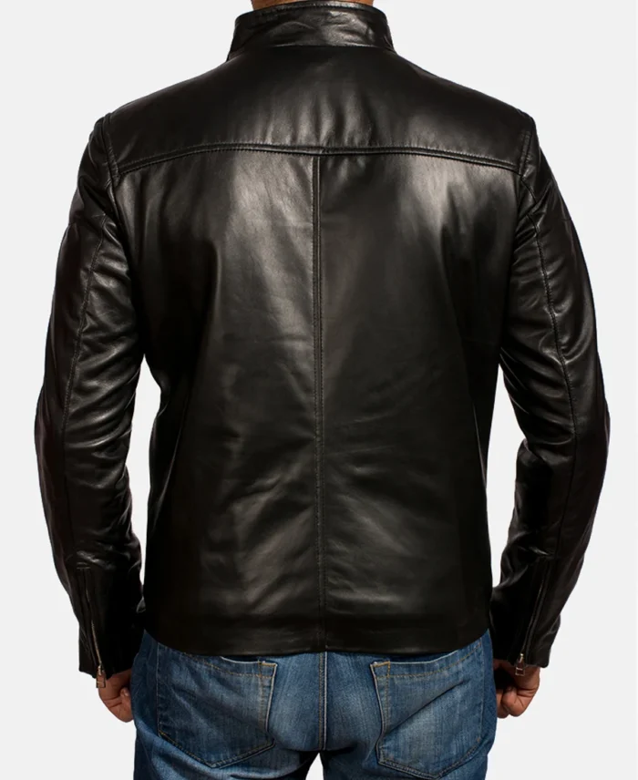 Jack Black Leather Biker Jacket back