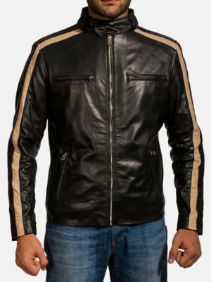 Jack Black Leather Biker Jacket front