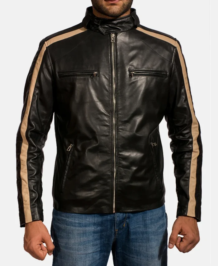 Jack Black Leather Biker Jacket front