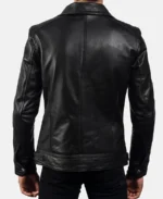 Legacy Black Leather Biker Jacket back