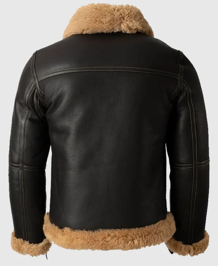 Lewis Battle SF Bomber Shearling Fur Jacket back