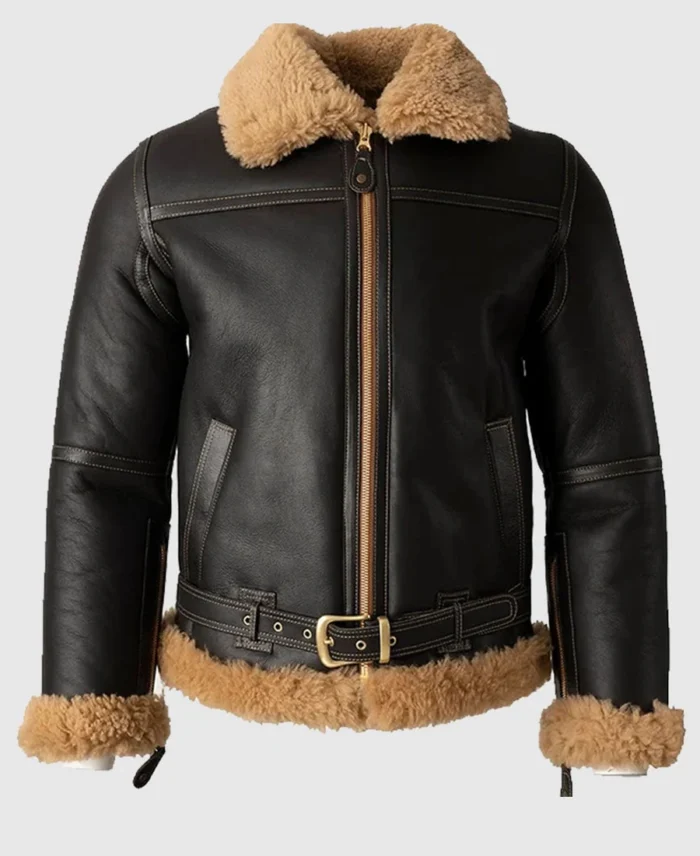 Lewis Battle SF Bomber Shearling Fur Jacket front