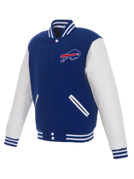 Men's Buffalo Bills NFL Pro Faux Leather jacket front