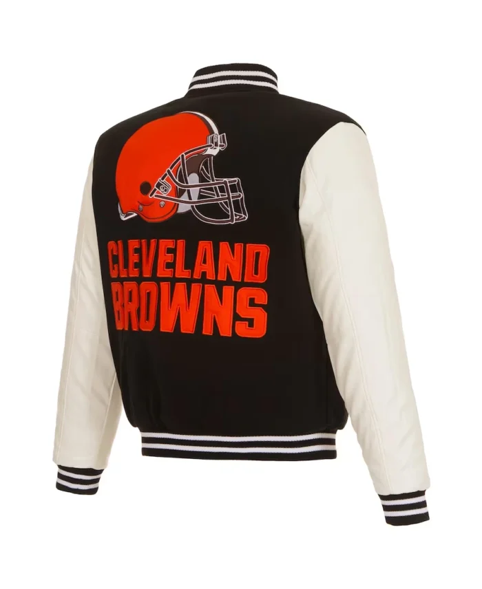 Men's Cleveland Browns NFL Pro Faux Leather jacket back