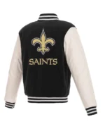 Men's New Orleans Saints NFL Pro Faux Leather jacket back