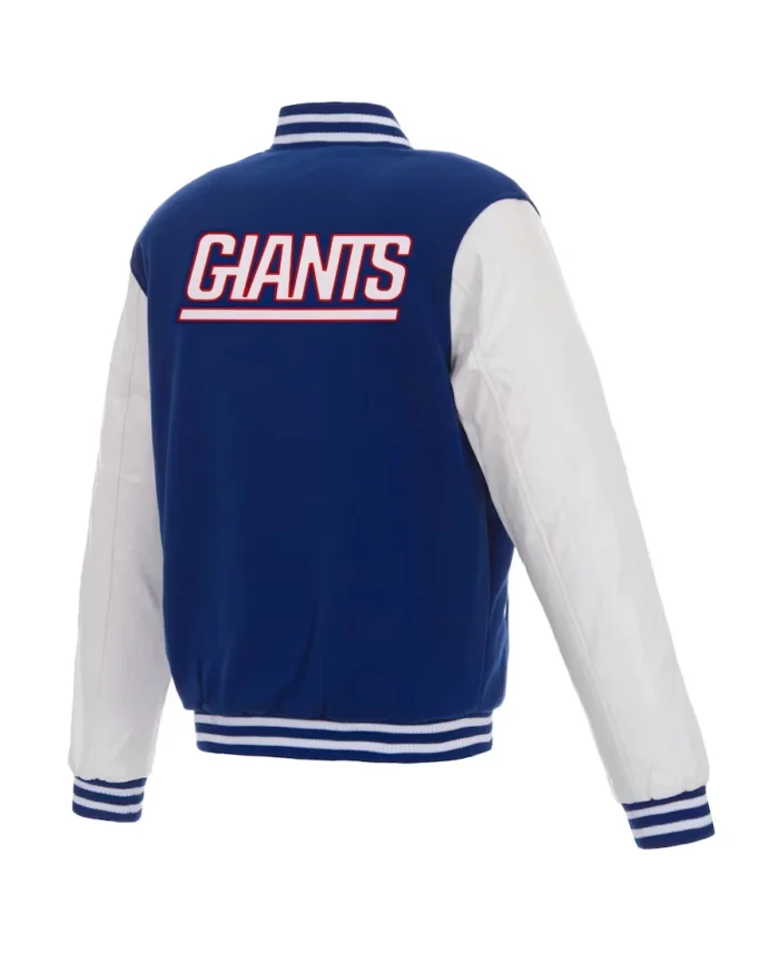 Men's New York Giants NFL Pro Faux Leather jacket back