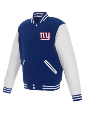 Men's New York Giants NFL Pro Faux Leather jacket front