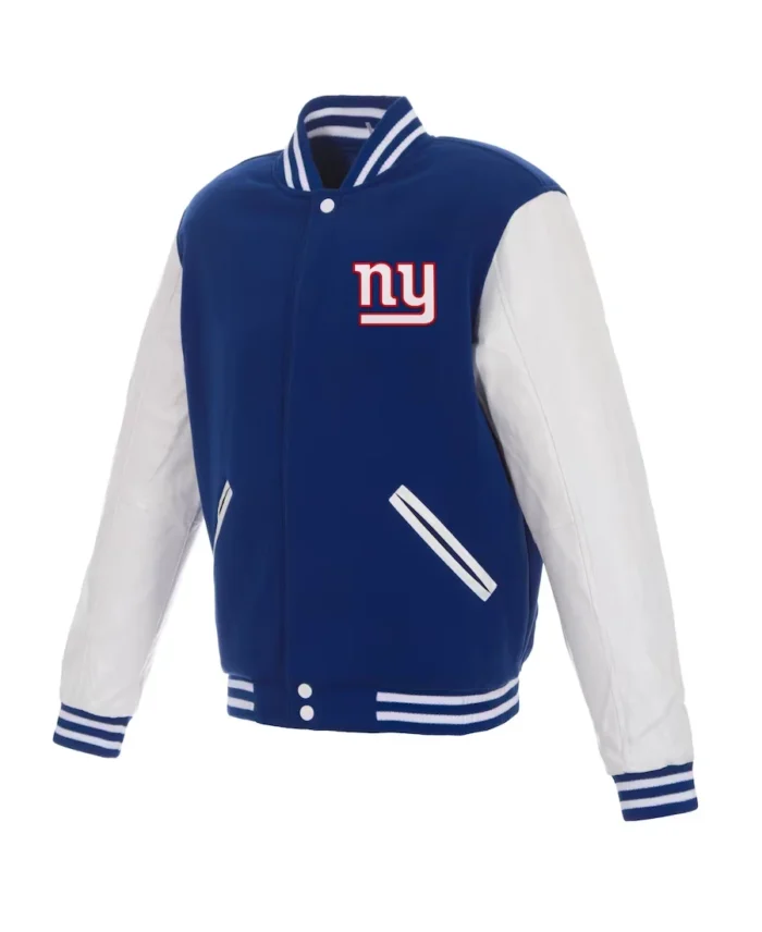 Men's New York Giants NFL Pro Faux Leather jacket front