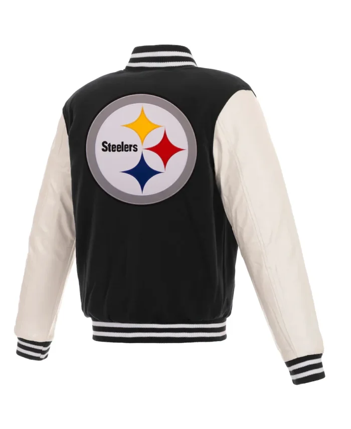 Men's Pittsburgh Steelers NFL Pro Faux Leather jacket back