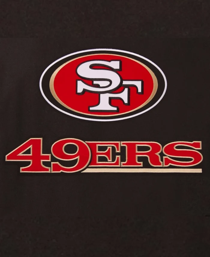 Men's San Francisco 49ers JH Design Black Wool & Leather jacket logo