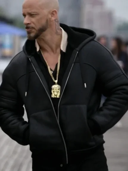 Power Book II Ghost S02 Lorenzo Tejada Hooded Leather Jacket