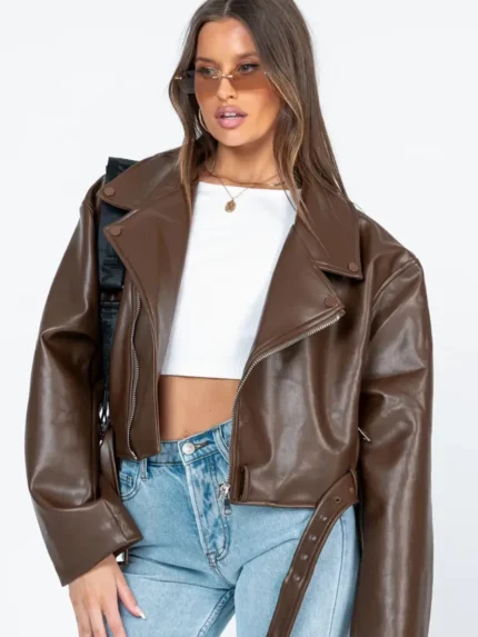 Princess Polly Brown Leather Jacket