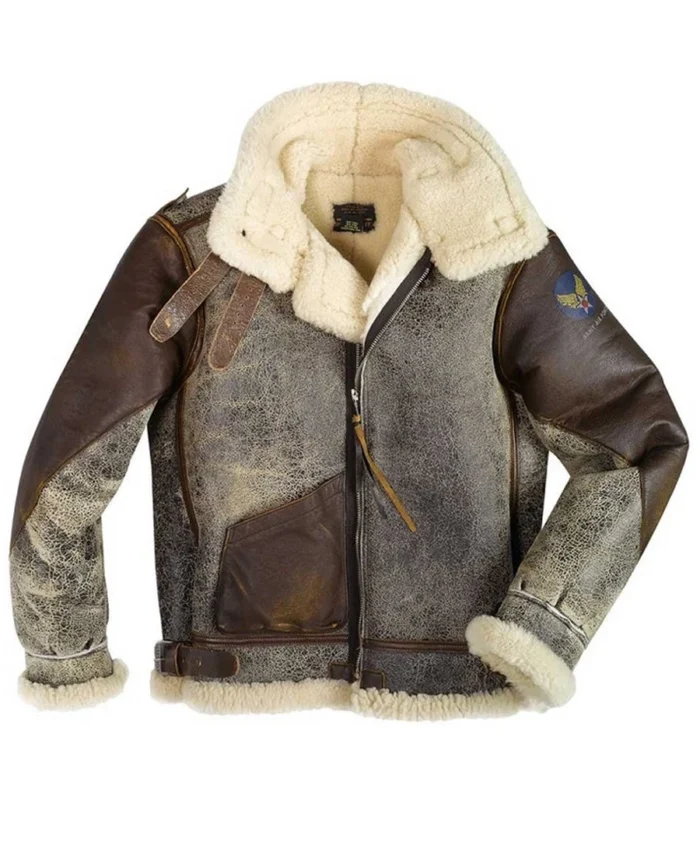 Seth Cockpit Flying SF Bomber Distressed Brown Leather Jacket