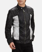 Shapron Studded Leather Biker Jacket front