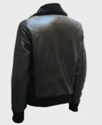 Shaun Black Bomber Sheepskin Real Leather Jacket back